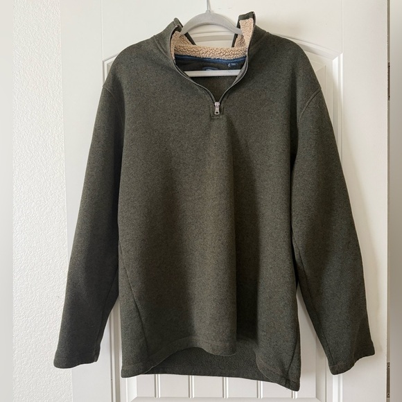 Arrow Other - Men’s Arrow USA 1851 Green Quarter Zip Fleece Pullover Size XL
